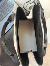 BALENCIAGA Tote Bag White Black Leather Women #QY31CU