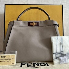 FENDI PEEK A BOO Grey Medium #QY4RB3