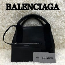 BALENCIAGA Navy Cabas Handbag with Pouch #QYC14M