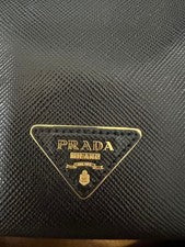 PRADA Saffiano Leather 2-Way Bucket Bag, Black #QYJ4K8