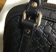 GUCCI Micro Guccissima 2-Way Handbag Black GG Embossed #QYGRRD