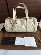 GUCCI Leather Handbag Duchess Mini Boston Handbag with Ribbon #QY86FN