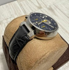 LOUIS VUITTON 12P Diamond Tambour Lovely Cup Lug Diamond Black #QY4IQ2
