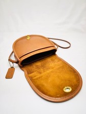 COACH Old Coach Half Moon Shoulder Bag, Leather, Brown, USA #QYI8LM
