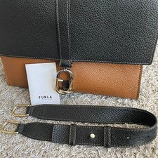 FURLA NARCISO Two-Tone Black Tote Bag Hard to Find Bicolor #QY2FDV