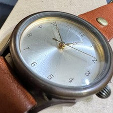 vie Handmade Watch, Tochigi Leather Style, Retro Brass #QY7APK