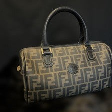 Fendi Zucca Mini Boston Bag Classic Black Logo #QY14IW