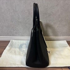 BURBERRY Black Leather 2Way Shoulder Handbag #QY6O2X