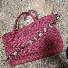 MIU MIU Hot Pink Leather Handbag Corner Scuffs Official Boutique #QY7RZA