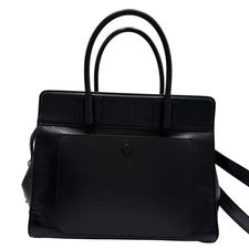 TOD'S Double T 2-way Handbag Leather Black Women #QY6031