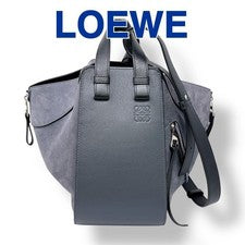 Loewe Hammock Bag Small Handbag, Gray/Black Suede #QY2U4S