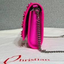 Christian Louboutin Paloma Wallet on Chain Bolerose Pink H11 W19 Women #QY85AX