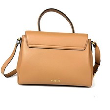 Versace La Medusa 2-way handbag, genuine leather, camel color. #QY9P1M