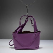 LOEWE Puzzle Mini Tote Bag, Purple, 2-way bag Leather #QYCVXV