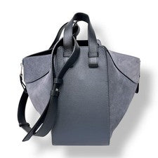 Loewe Hammock Bag Small Handbag, Gray/Black Suede #QY2U4S