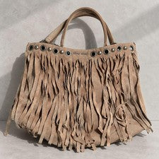 00s MIU MIU Fringe Suede Hand Bag Y2K