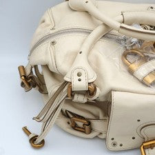 Chloe Paddington Leather Handbag, Ivory #QY4XKE