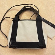 BALENCIAGA Navy Cabas XS 2-way bag #QYHELE