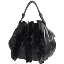 PRADA Frill Shoulder Bag, Black #QY1YMN