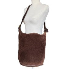 OLD COACH 9010 USA-made suede bucket bag, dark brown. #QYFVPU