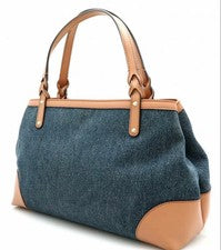 GUCCI Denim Leather Tote Handbag Dark Navy Indigo Hawaii Japanese Limited 3 #QYKDTB