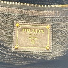 PRADA Nappa Gaufrette Tessuto 2-Way Handbag, Gathered, Black, Classic #QY98W6