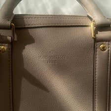 LOUIS VUITTON Greige Leather Handbag Women Japanese Authentic #PG9OLO