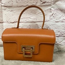 VALEXTRA mini handbag, leather, orange-brown. Women #QYF8NG