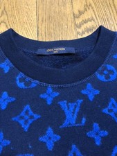 Louis Vuitton Monogram Sweatshirt Blue L Cashmere Wool Pre-Owned, Certified