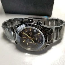 Limited Black IP Coating Center Chronograph Men Watch 100M Water Resista #QY56G1