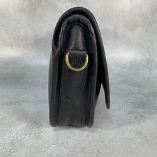 Old Coach 2-way Shoulder Bag, Leather, Black, Made in USA #QYFG7R