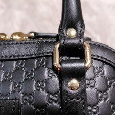 GUCCI Micro Guccissima 2-Way Handbag Black GG Embossed #QYGRRD