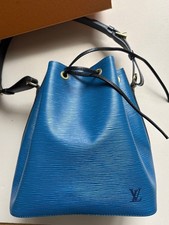 LOUIS VUITTON Epi Leather Bucket Bag, Blue Black Women #QYL8ZH