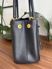 PRADA Saffiano Leather Handbag, Black #QYCFU6