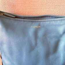 COACH Light Blue Shoulder Bag, Old Coach Tassel #QYI85R