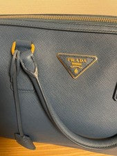 PRADA Saffiano Leather 2-Way Handbag BL0823 Cobalt Blue #QYGYRW