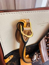 LOUIS VUITTON Fold Tote MM M45376 Brown/Beige/Orange Monogram Canvas/Lea #QY4YFM