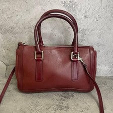 Old Coach Leather Red 2way Shoulder Bag #QYBLFK
