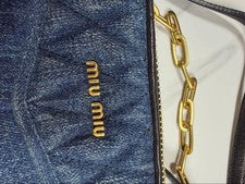 Miu Miu denim handbag with gold chain #QYAB25