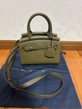 RALPH LAUREN RL50 Mini Satchel 2-Way Handbag, Khaki #QY2LZL