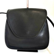 Old Coach Shoulder Bag Pochette Leather Flap Black #QY2SL7