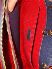 LOUIS VUITTON Montaigne BB Navy Red Empreinte M Women #QY56WR