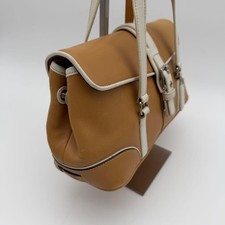 COACH Shoulder Bag, Leather, Signature Pattern, Brown, 9267 White #QY42YD