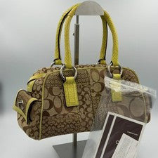 Coach Soho Patchwork Handbag Turnlock Yellow #QY2DJ6