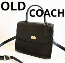 OLD COACH Shoulder Bag, Turnlock, 2-way, Black #QY1IKR