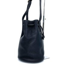 COACH Old Coach Shoulder Bag, Drawstring, Leather, Black #QYAB12