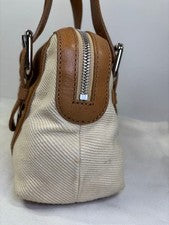 Chloé canvas and leather mini Boston bag/handbag #QY2691