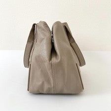 BALENCIAGA Navy Cabas S Leather Bag with Pouch (Stamped) Beige #QY8DAX
