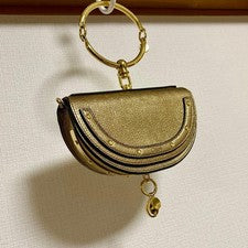 Chloe Nile bag, bronze/gold mini bag, accessory. #QY6OQ6