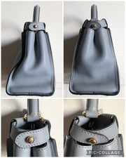 FENDI Peekaboo Regular Gray Calf Leather Handbag #QY8ETL